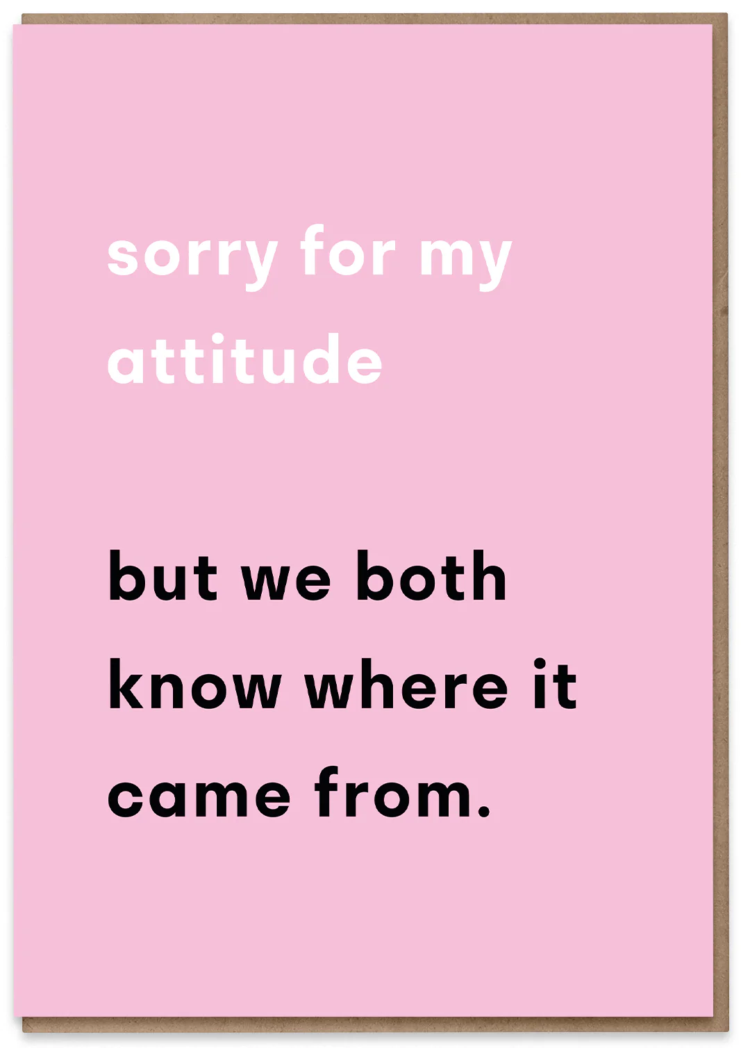 Sorry for My Attitude